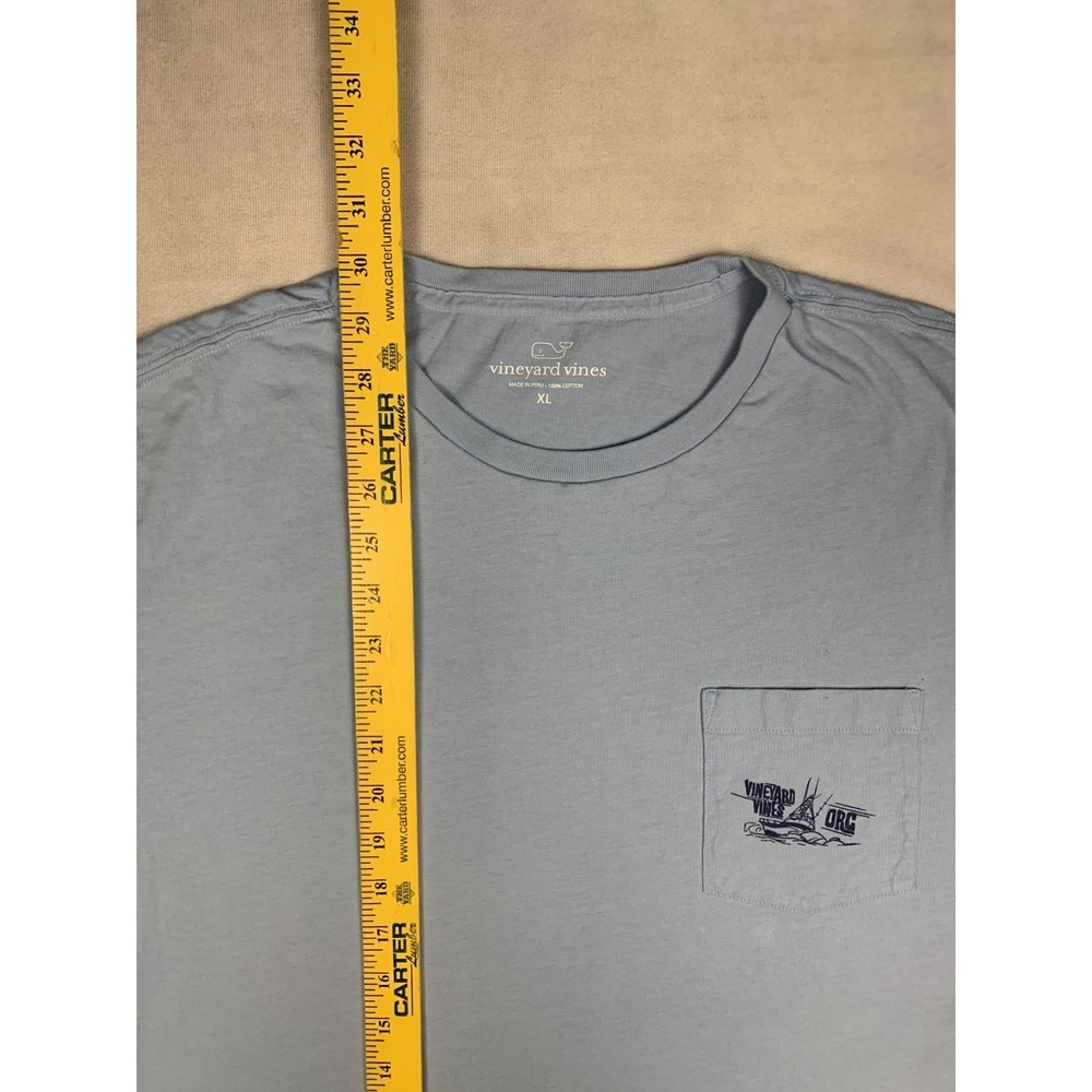 Vineyard Vines Shirt Mens XL Light Blue ORC Fishing Boat Pocket T-Shirt XL - Picture 5 of 9